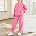 thumbnail image 7 of Enjoytime Girls Two Piece Set Long Sleeve Hooded Sweatshirt Pockets Sweatpants Outfits Fall Winter Soft Casual Sweatsuit Sets, 7 of 7