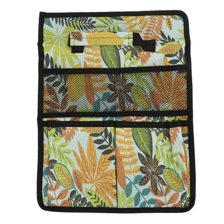 

2023 Garden Tool Storage Bag 600D Oxford Cloth Foldable Portable Gardening Tote with Multiple Pockets for Outdoor Garden Yellow Leaves