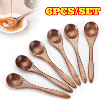 YanJici Kitchen Spoons Wood Serving Spoons 6 Count