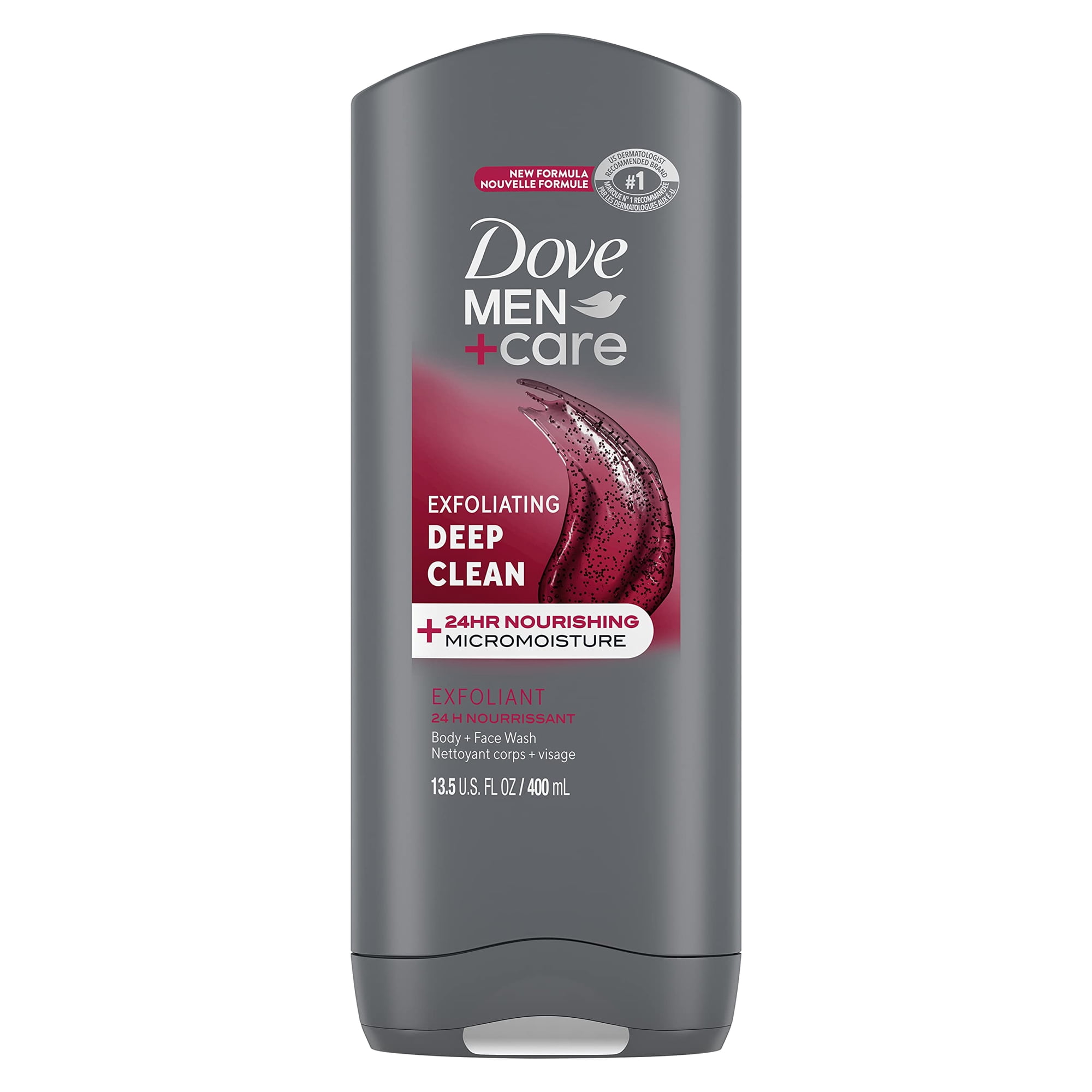Dove Men+Care Body & Face Wash, Deep Clean 13.50 oz (Pack of 2)