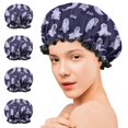 thumbnail image 7 of Shower Caps,Halloween Ghosts Pattern Waterproof Shower Cap for Women 4 Pieces,Double Reusable Hair Cover for Shower PEVA Elastic Stretch Hem, 7 of 7