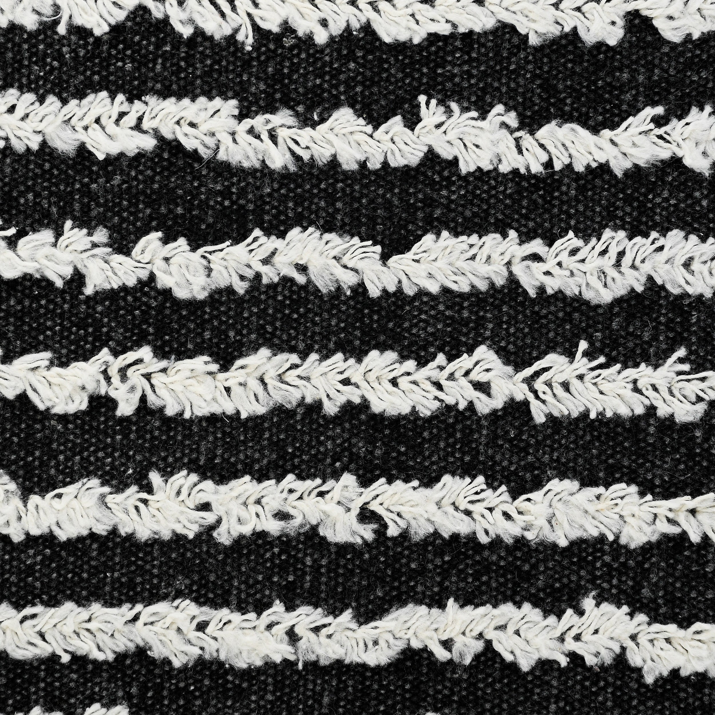 Harlow Hill Xia 20" x 20" Striped Cotton Adult Decorative Feather Filled Pillow, Black/Natural