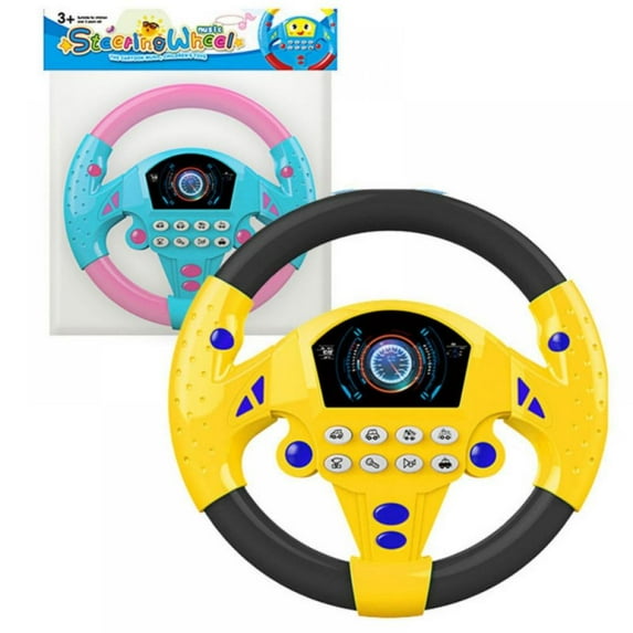 Steering Wheel Toys for Toddlers, Children Steering Wheel with Sound Simulation Driving Car Toys, Simulation Steering Wheel Toy Pretend Driving Toy for Boys and Girls, Kids Interactive Toys