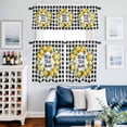 thumbnail image 2 of Country Kitchen Curtains Valances and Tiers Set of 3 Bless This Home Yellow Lemon Black White Plaid Tier Curtains and Valance with Rod Pocket for Small Windows, 27.5"x24", 2 of 9