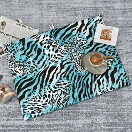

PUREYAH Dish Mat Drying Kitchen Mat Microfiber Blue Zebra Leopard Print Quick Absorbent Sink Drying Mat for Kitchen Counter 18x24 Inch