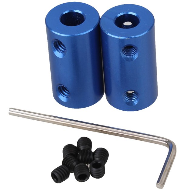 2 piezas de acoplamiento de eje de 6 mm a 6 mm, acoplamiento rígido, conector de motor, azul