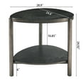 thumbnail image 3 of Solid Wood Triangle End Table Modern Minimalist Sofa Side Table for Living Room Glitter Black Small Side Table Wooden Accent Table with Tubular Legs for Home Office, 3 of 6