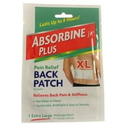 (Pack of 8) Absorbine Plus Jr, Pain Relief Back Patch, Size X-large, Medicated Patch 9" x 4"