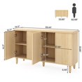 thumbnail image 3 of Topcobe 59.4" Sideboard Buffet, White Credenza Storage Cabinet with Doors, Modern Furniture for Indoor, Beige, 3 of 4