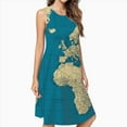 thumbnail image 2 of World Political Map With Countries, Cities Roads Lakes And Rivers Dress Loose Women'S Dress Beach Dresses With Pockets Dresses For Womens, 2 of 4