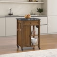thumbnail image 2 of Fairmont Kitchen Cart Engineered Wood With Faux Marble Top and Oak Finish Wood, 2 of 12