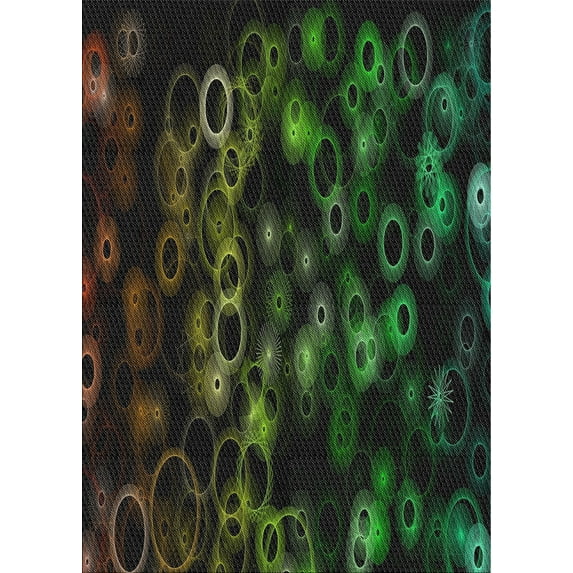 Ahgly Company Machine Washable Indoor Rectangle Transitional Night Black Area Rugs, 8' x 10'