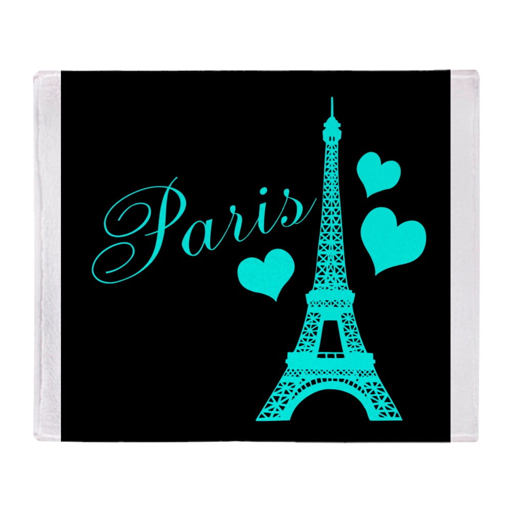 CafePress Paris Eiffel Tower In Black And Teal Throw Blanket Soft