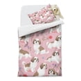 thumbnail image 2 of Shih Tzu Dogs and Flowers Duvet Cover and Pillowcase Set for Single Bedding, Bedroom Accessories for Kids Teens, 2 of 5