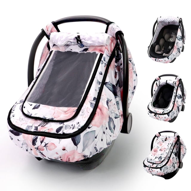 Cubierta para asiento de auto Sweetwavet de 2 capas de malla, protección solar rosa
