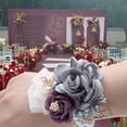 thumbnail image 3 of AYYUFE Wrist Flower Fade-resistant Exquisite Alloy Artificial Rose Bridesmaid Corsage Wedding Supplies, 3 of 8