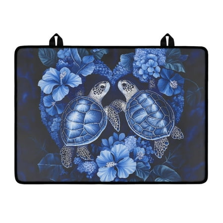 

Renewold Stove Top Cover Protector Glass Stove Guard Anti-slip Scratch Resistant Cooktop Protector Range Cover Extra Counter Space 29 x 21 Sea Turtle Flower Blue