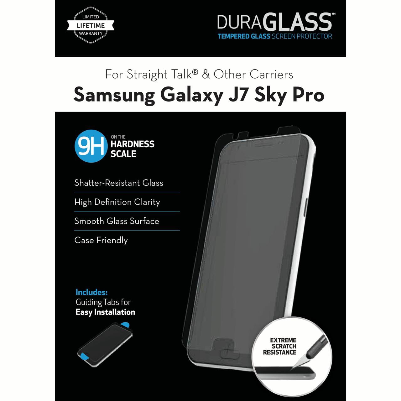 WriteRight DuraGlass Tempered Glass Screen Protector for Samsung Galaxy J7 Sky Pro Also Fits S727VL, J7 (2017)