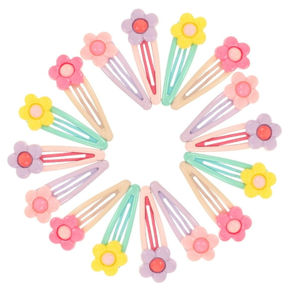 TEHAUX 16Pcs Kawaii Flower Resin Hair Clips for Girls and Teens, Cute Styling Accessories for Everyday Use