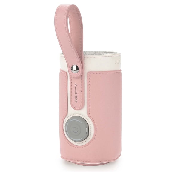 Yajisi Portable USB Baby Bottle Warmer, 3-Level Heating Sleeve, Pink, Mini Travel Milk Heater for Breastmilk and Formula, Ideal for Night Feeding and Daily Use (6.7 in / 17 cm)