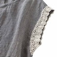 thumbnail image 4 of Women's Summer Casual Fashion Comfort Lace Solid Color Loose Round Neck Sleeveless Gray,2XL, 4 of 6