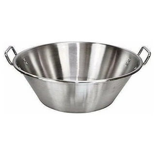 ROY large mexican style wok comal cazo griddle fryer chicharron deep fry pan  stainless steel for carnitas panza abajo 23 paella