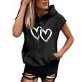 thumbnail image 1 of JAKANYQ Women Plus Size Fashion Printed Pattern Hooded Sweatshirt Short Sleeve Loose Blouse Top Sporty Style Tank Tops, 1 of 4