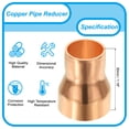 thumbnail image 2 of Uxcell 3/4" to 1/2" Nominal Size Copper Reducer Reducing Coupling Pressure Fitting Pipe Tube Connector 5pcs, 2 of 6