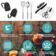 thumbnail image 2 of Juego de utensilios de cocina de camping de 12 piezas, utensilios de cocina portátiles para exteriores, para camping, caravana, mochilero y barbacoa, juego completo de equipo de cocina de campamento, 2 of 4