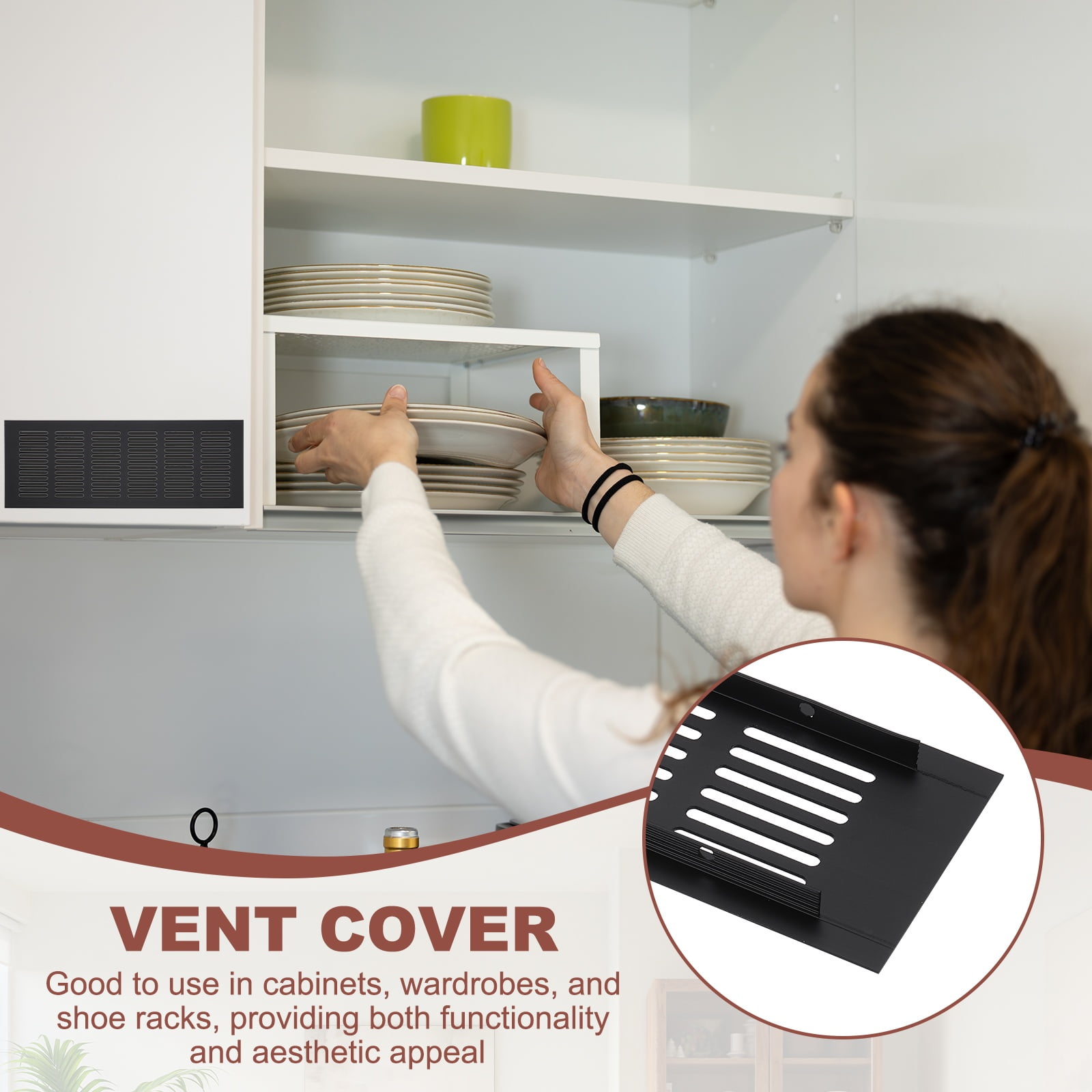 Uxcell 16 x 2.4" Rectangle Ventilation Grille 3Pcs Aluminum Air Vent Cover Black