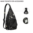 thumbnail image 3 of Gothic Celestial Sling Backpack - Dark Moon & Sun Design, Multi-Functional Pack for Cycling & Nighttime Commute, 3 of 4