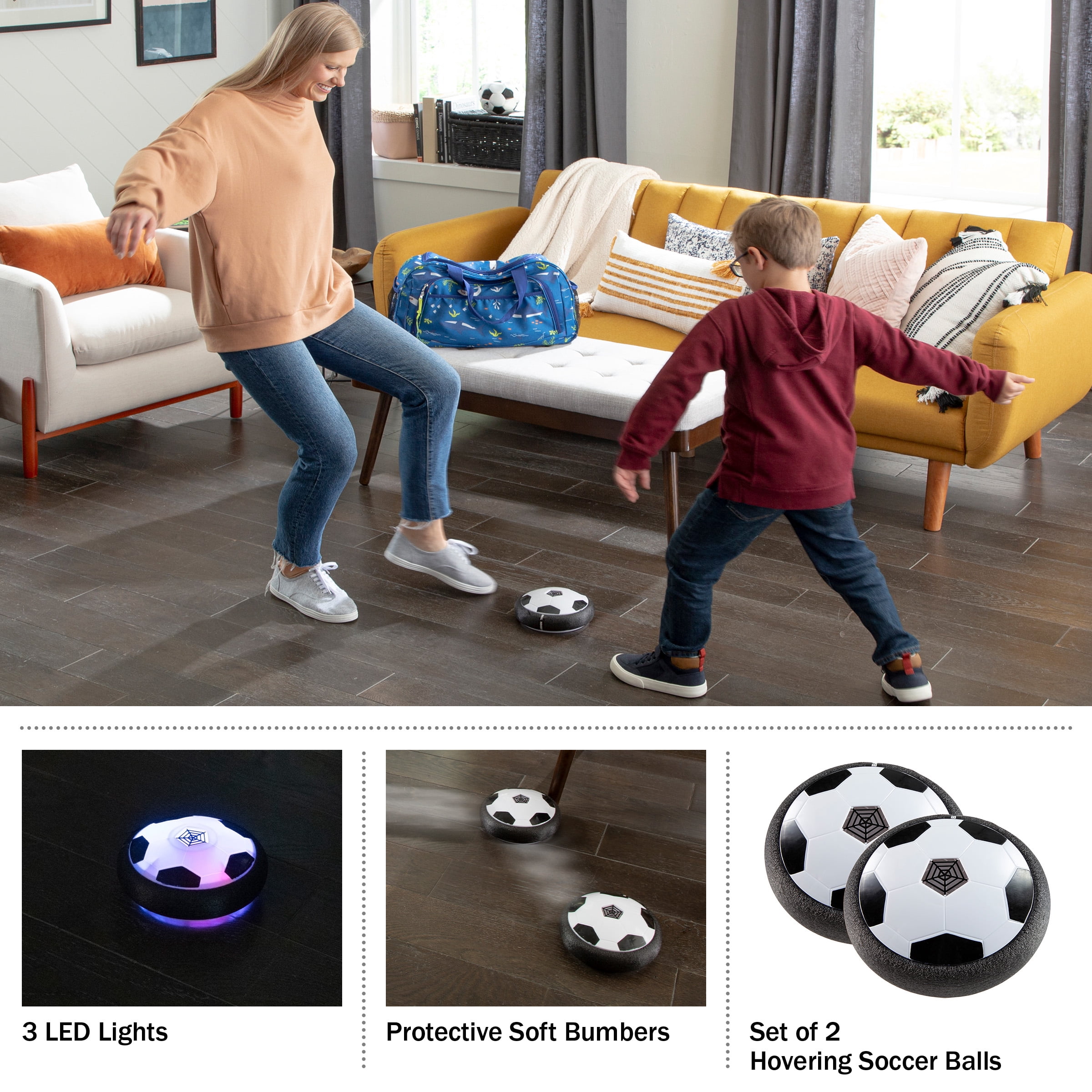Trademark Games Hover Ball 2-Pack – Air Soccer Balls with Soft Bumpers