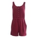 thumbnail image 4 of ICHUANYI Clearance Women Casual Jumpsuits Sexy Drawstring Button V-Neck T-Shirt Sleeveless Fashion Loose Fit Button Tank Tops Jumpsuits(Wine, L) ICHUANYI WER2023081004206, 4 of 4