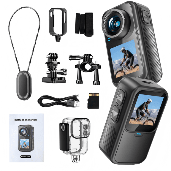 NUISK Portable 4K 64GB Mini Action Camera, with magnetic body mounting, is ideal for cycling, hiking, pet documentation, and daily vlogging. This wearable video recorder comes with a magnetic lanyard