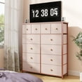 thumbnail image 2 of Dresser for Bedroom with 12 Drawers Tall Dressers for Bedroom Fabric Dressers & Chest of Drawers with Sturdy Metal Frame, Wood Top, for Woman, Closet, 40.6" W x 11.8" D x 44.5" H (Pink), 2 of 18