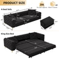 thumbnail image 4 of VEPXXP 97.7" 3-in-1 Convertible Sleeper Sofa, Pull Out Sofa Bed with Deep Seat & Movable Ottoman, Button Tufted Couch for Living Room, Black, 4 of 9