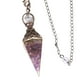 thumbnail image 4 of Péndulo de cristal, collar con péndulos de piedras naturales para el equilibrio de Violeta, 4 of 6