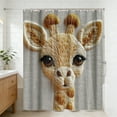 thumbnail image 6 of Tuvgenk Waterproof Fabric Shower Curtains Rustic Bathroom Bath Curtains Beige Mildew Resistant Shower Drapes 71x71 inch, 6 of 6