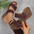 thumbnail image 4 of ShiShine Womens Wedge Heel Slide Sandals Casual Summer Double Strap Comfortable Slip On Shoes, 4 of 8