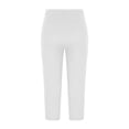 thumbnail image 4 of MLQIDK White Yoga Capri Pants for Women Yoga Leggings Knee Length High Waisted Pedal Pushers Dressy Casual Pedal Pushers with Pockets White L, 4 of 6