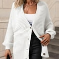 thumbnail image 5 of Gibobby Cárdigan para mujer Cárdigans De Mujer Abrigo De Punto Grueso Otoño Invierno CáRdigan Mangas Largas Sólido Abrigo Informal Abrigo Suéter(Blanco,G), 5 of 5