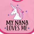 thumbnail image 4 of Inktastic My Nana Loves Me Unicorn Girls Baby Bib, 4 of 4