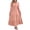 Pink, variant on Edvintorg Maxi Dresses for Women Crew Neck Ruffles Long Sleeve Vacation Dress Fall Casual High Waisted A Line Dress