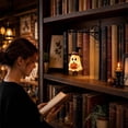 thumbnail image 4 of 9In Vintage Ghost Bookshelf Halloween Decor with Warm LED, Portable Shelf Night Light Bookworms, Literary Ghost Lamp for Cozy Reading Corners, 4 of 7