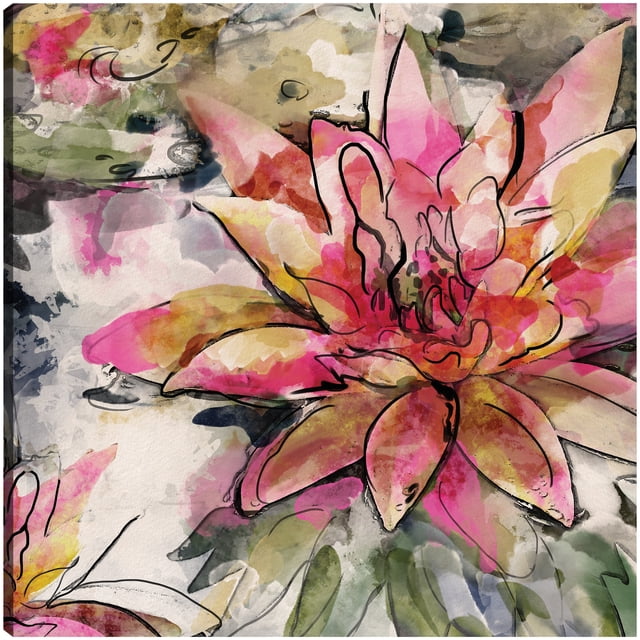 Cuadro Decorativo - Flor de loto Jr Impresión en canvas, estrechado
