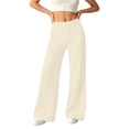 thumbnail image 5 of YanHoo Dress Pants for Women Elastic Waist Loose Wide Leg Pant Casual Work Business Trousers with Pockets, 5 of 8
