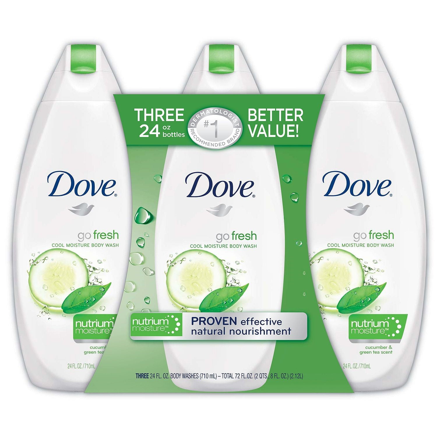 Dove Go Fresh Cool Moisture Body Wash, Cucumber & Green Tea Scent, 24