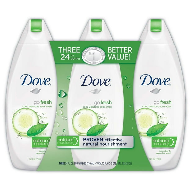 Dove Go Fresh Cool Moisture Body Wash, Cucumber & Green Tea Scent, 24