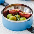 thumbnail image 7 of Clearance Tableware Arched Handle Lunch Box Lunch Container Food Containers Insulation Stainless Steel Containers Blue, 7 of 7