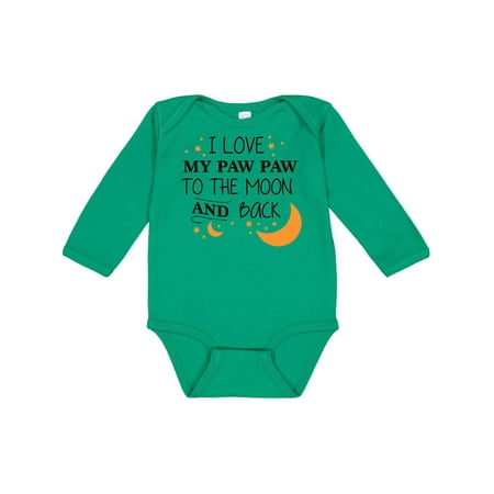 

Inktastic I Love My Paw Paw To The Moon and Back Gift Baby Boy or Baby Girl Long Sleeve Bodysuit